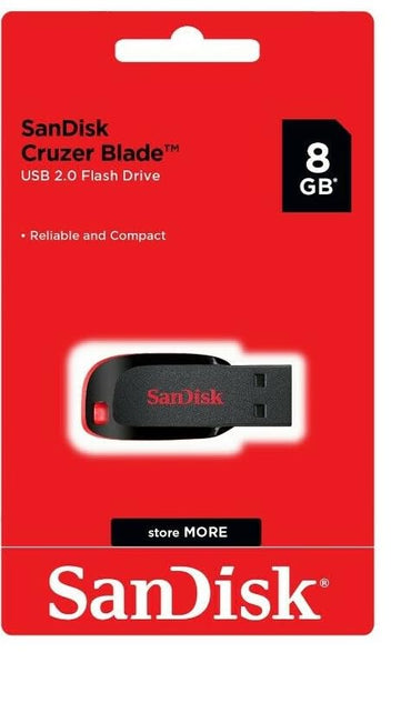 SanDisk 8GB Cruzer Blade Flash Drive 2 Pack SDCZ50-008G-B35 - Bundle with 1 Everything But Stromboli Lanyard