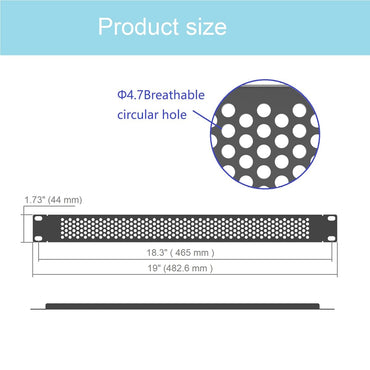 QiaoYoubang 5 Pack 1U Venting Blank Panel - Steel Blank Rack Mount Panel Spacer for 19in Server Rack Cabinet or Enclosure, Black (1UVBP5PC)