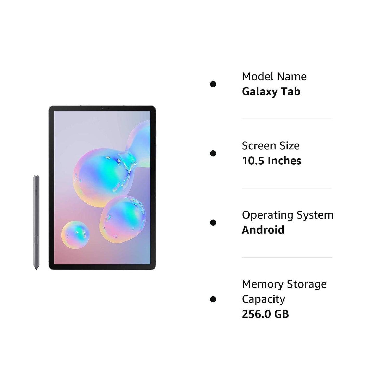 Samsung Galaxy Tab S6 10.5 inches, 256GB WiFi Tablet Mountain Gray - SM-T860NZALXAR (Renewed)