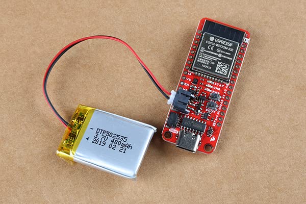 SparkFun Thing Plus – ESP32 WROOM (USB-C) – ESP32-D0WDQ6 Chip, integrierte RGB-Status-LED, Betriebsspannung: 3,3 V, Abmessungen der Platine: 58,4 mm x 25,4 mm x 12,7 mm