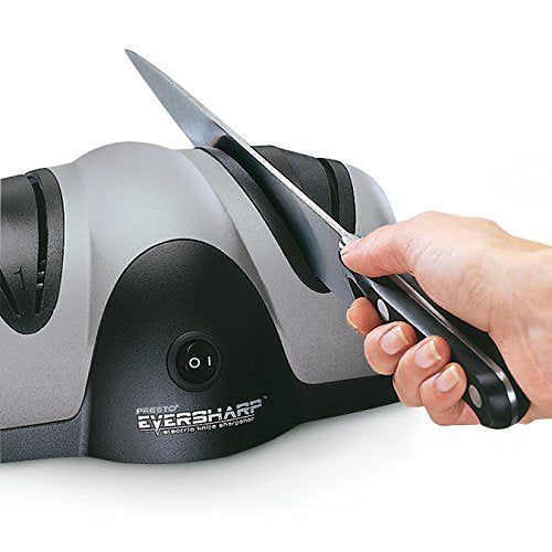 Presto 08800 EverSharp Electric Knife Sharpener, 2-Stage System, Silver/Black