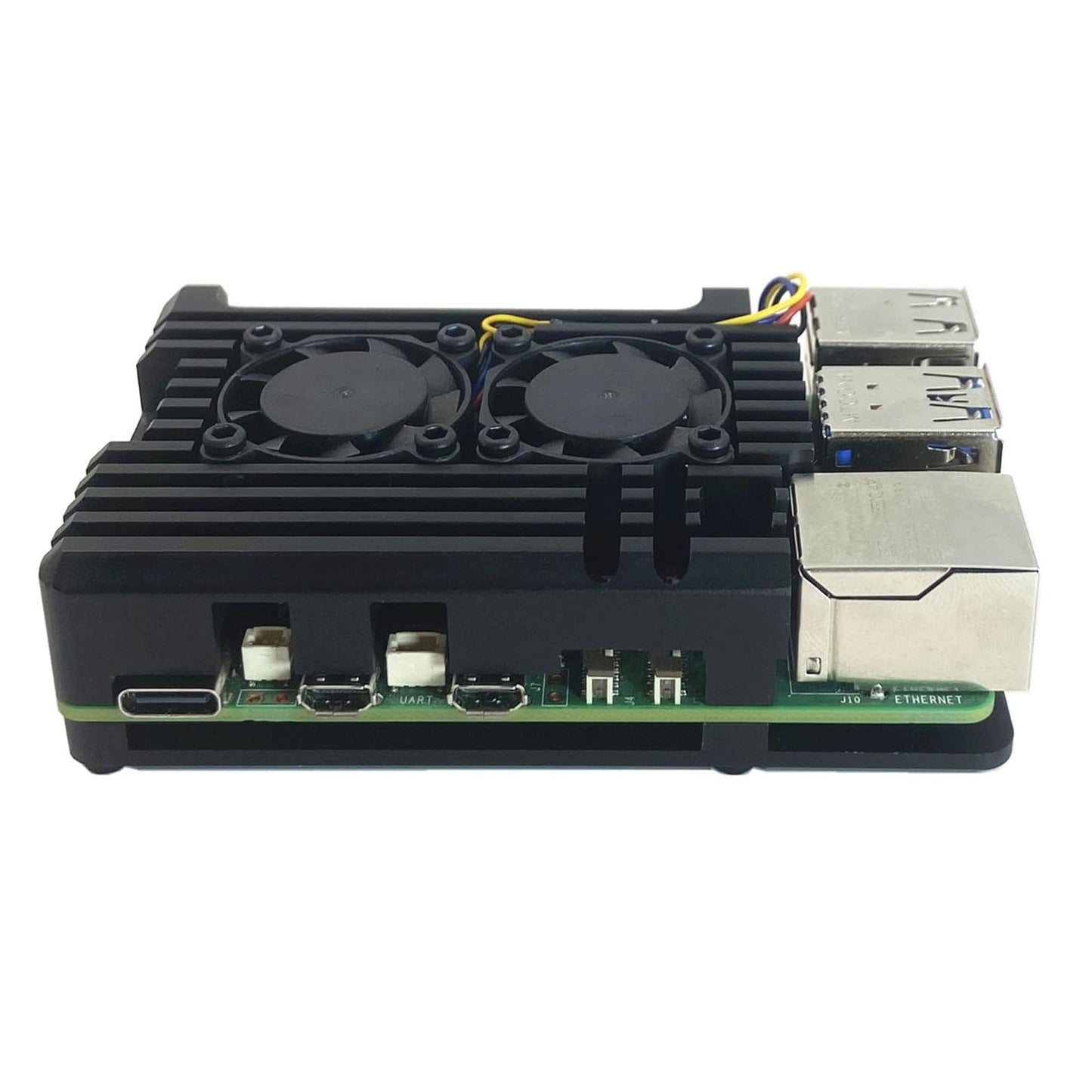Raspberry Pi 5 Aluminiumlegierungs-Schutzgehäuse, Pi 5 Kühlkörper, passives Kühlgehäuse für Raspberry Pi 5 4GB/8GB (mit Dual-Lüfter)