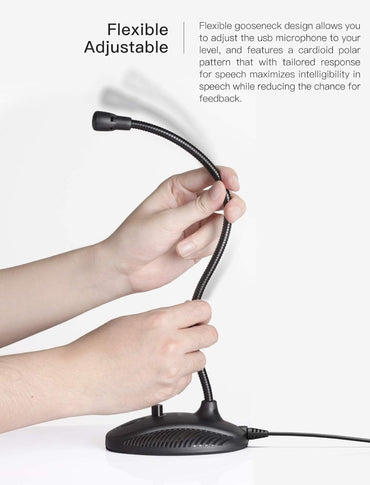 Fifine USB-Computermikrofon, Plug & Play Desktop-Kondensatormikrofon für PC und Laptop, Stummschalttaste mit LED-Anzeige, kompatibel mit Windows/Mac, ideal für YouTube, Zoom, Aufnahmen, Twitch-Spiele (K054)