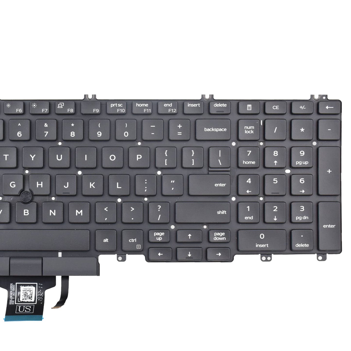 SUNMALL Ersatztastatur kompatibel mit Dell Latitude 5500, 5501, 5510, 5511 und Precision 3540, 3541, 3550, 3551 mit Mauszeiger und Hintergrundbeleuchtung