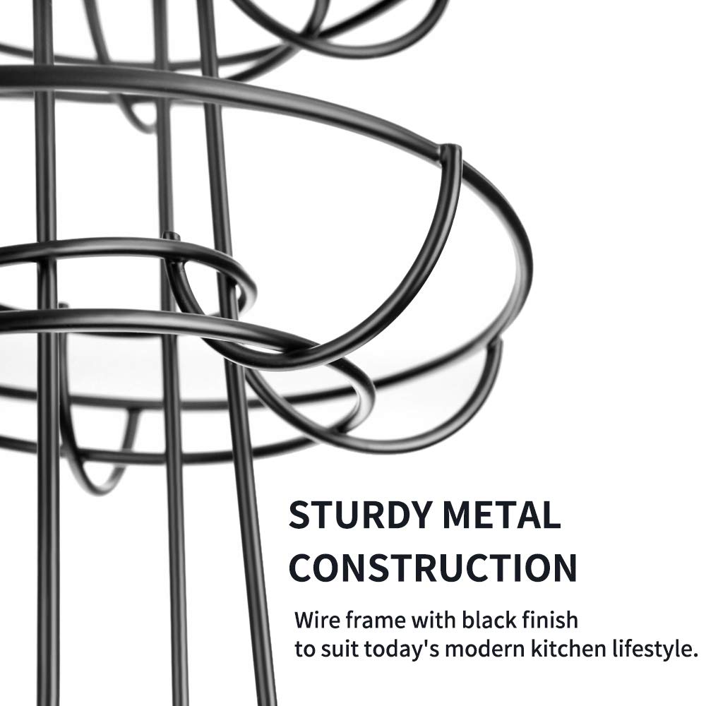 OBVIS Spiral-Eierständer, Metall, Aufbewahrungshalterung, Präsentations-Thekenständer, Schwarz