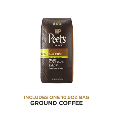 Peet's Coffee, Dark Roast gemahlener Kaffee - entkoffeiniert Major Dickason's Blend 10,5-Unzen-Beutel
