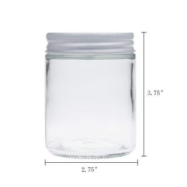 Suwimut 12er-Pack Einmachgläser aus Glas, 9 oz (ca. 255 ml), geradwandige, klare Einmachgläser mit normaler Öffnung, Aufbewahrungsbehälter für Marmelade, Gelee, Honig, Gewürze, Gastgeschenke für Hochzeiten und Babypartys