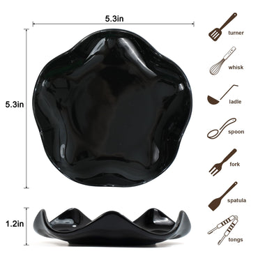 SVLX YIXVN Löffelablage für Herdplatte, 13,5 cm Keramik-Löffelhalter für Küchenarbeitsplatte, Kaffeelöffelhalter, Küchenutensilienablage, Einzugsgeschenk (Schwarz)
