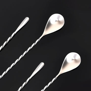 Muaoush 2 Pack Bar Spoon, Cocktail Stirrers, Long Spoons for Stirring, 12 Inch Professional Spiral Stir Spoon for Bartenders, Home Bar Mixing Cocktail Making (304 Grade)