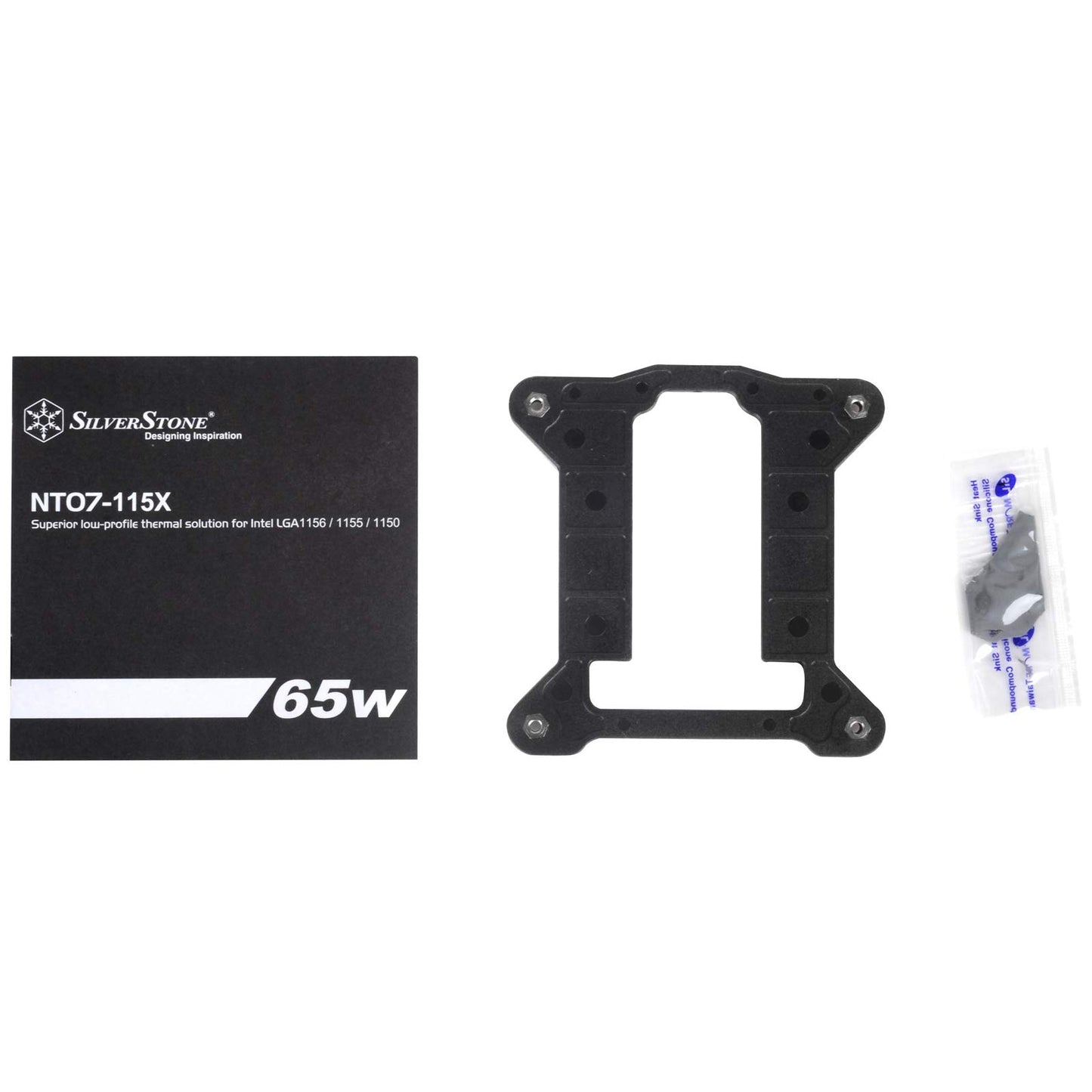 Silverstone Technology SST-NT07-115X-USA LGA1150/1151/1155/1156/1200 CPU Cooler Low Profile 23mm Tall for 65W TDP Support with 80mm PWM Fan SST-NT07-115X