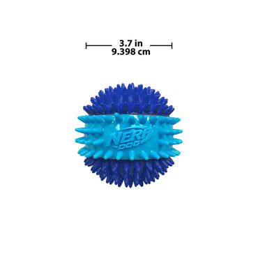 Nerf Dog 3.7in TPR 3-Part Spike Squeak Ball Dog Toy - Dark Blue/Light Blue