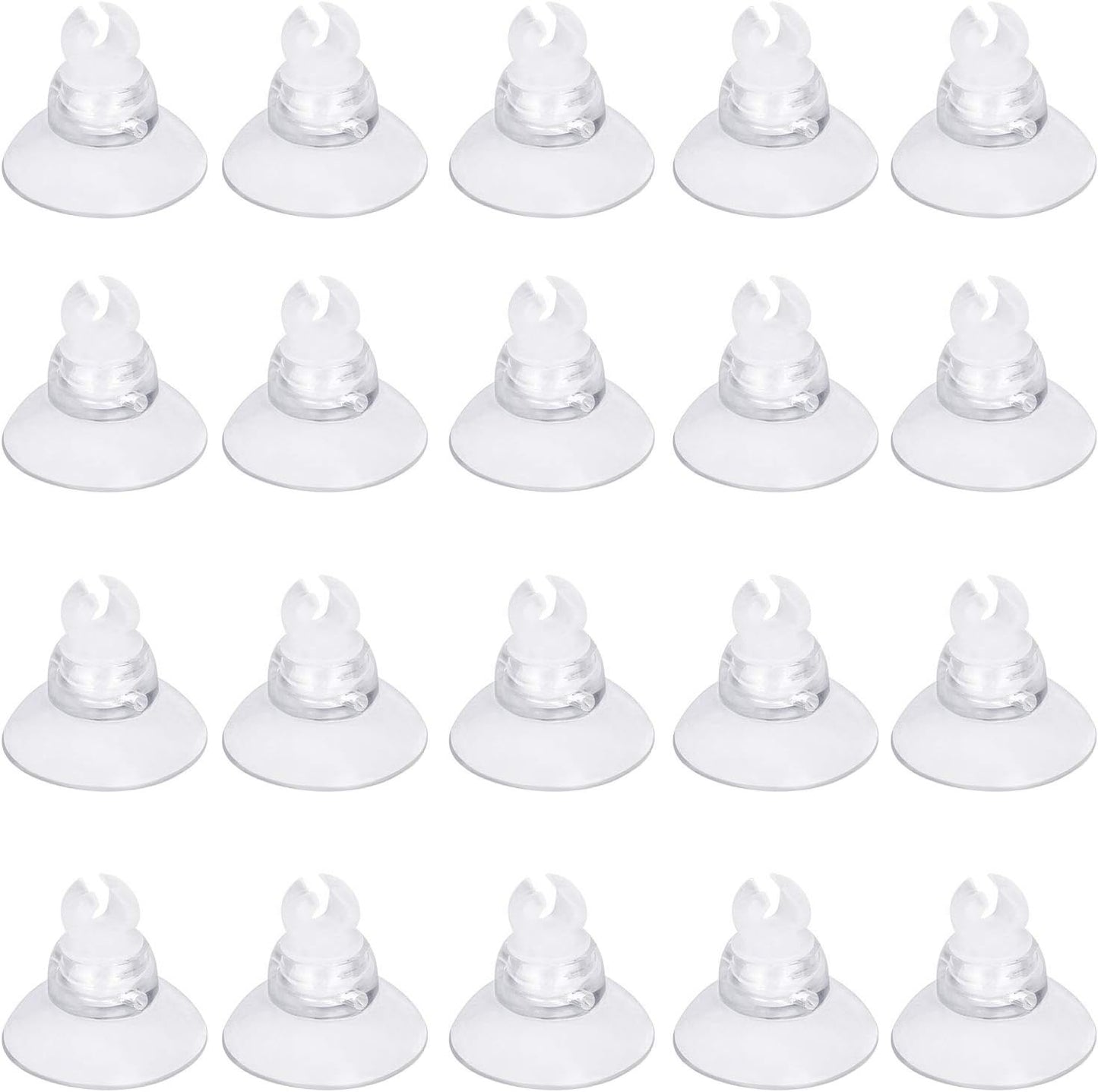 Pawfly 20 Pack Aquarium Suction Cups with Clips and Adjustable Zip Ties Cables Fish Tank Tools for Binding Moss Holding Airline Tubing Decorations Shrimp Nests and Reptile Hammocks