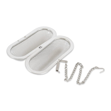 RSVP International Endurance Kitchen Collection Edelstahl-Gewürzsieb, schwimmend, für Suppen, Eintöpfe oder große Teekannen, Jumbo-Oval, 4,25 x 1,75 Zoll