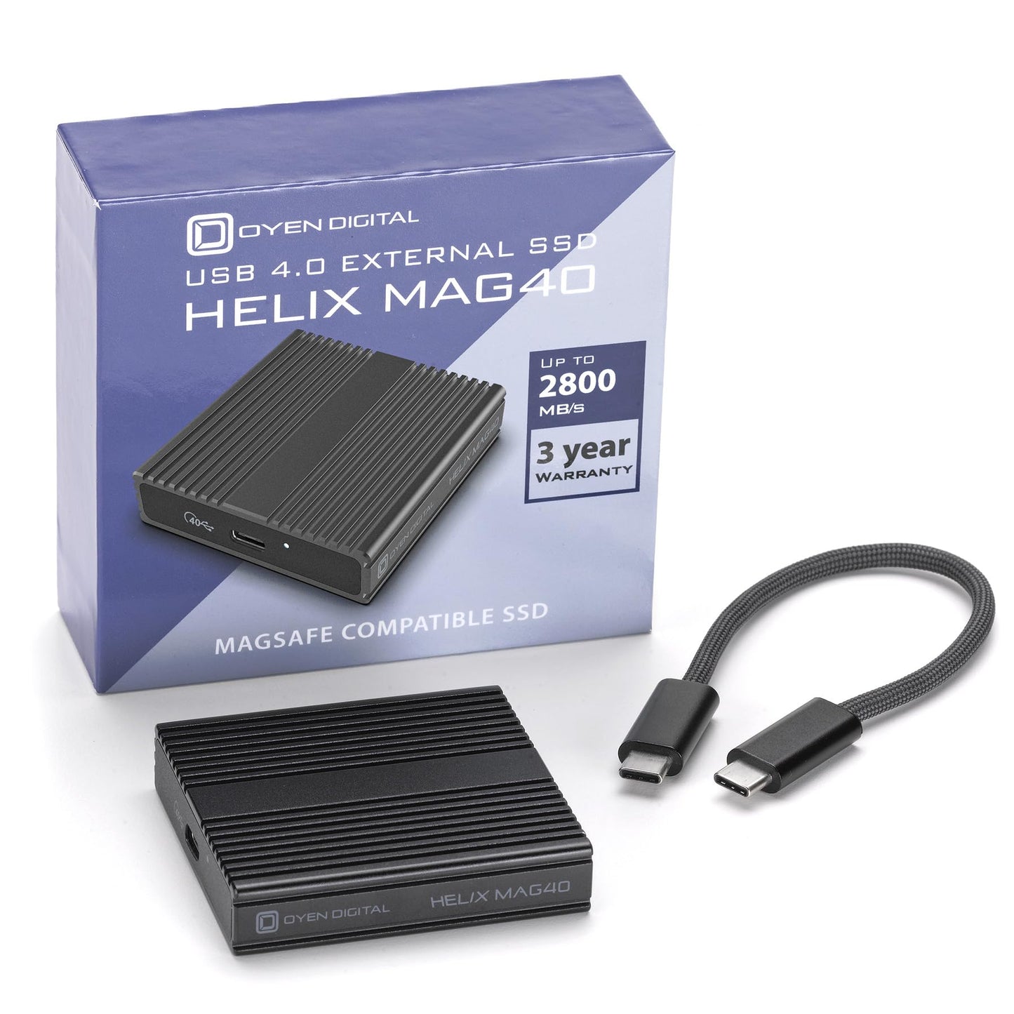 Oyen Digital Helix Mag40 4 TB USB4 Tragbare magnetische SSD, bis zu 2800 MB/s