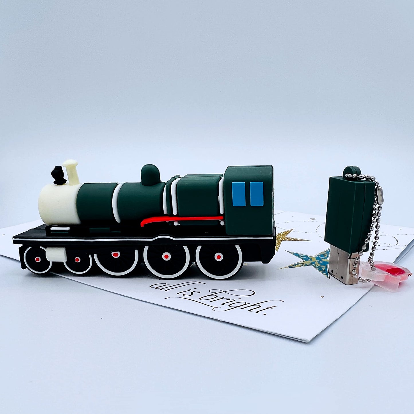Novelty Flash Drive - Cool Flash Drive - Novelty USB 16GB (Green Locomotive)