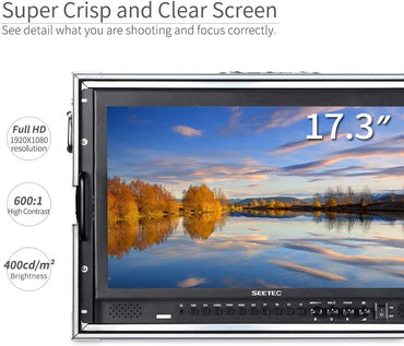 SEETEC P173-9HSD-CO 17.3 Inch Carry on Broadcast Production Director Monitor with 3G-SDI HDMI YPbPr Input and Output Aluminum Design Full HD 1920×1080
