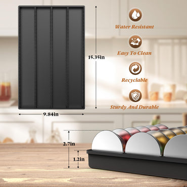 SZWQILIN Coffee Pod Storage Holder Drawer Insert for Counter Compatible Nespresso Vertuo Vertuoline Capsules for Home, Office, Coffee Station(black)