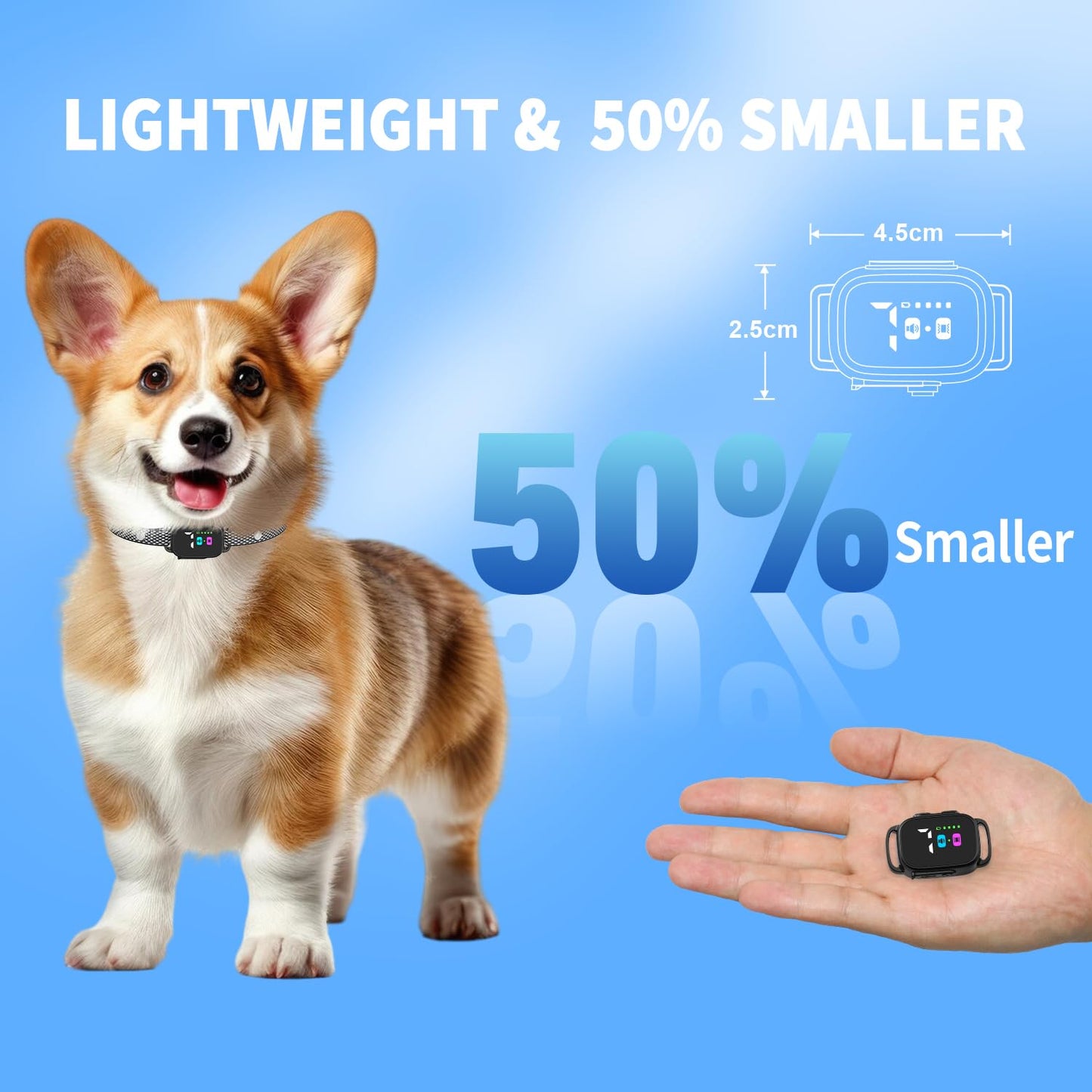 RICIVI Anti-Bark Collar for Small Dogs, No Shock Anti Barking Collars with 7 Sensitivities, 3 Adjustable Modes Beep & Vibration, IP67 Waterproof - Effective & Humane, Premium Black