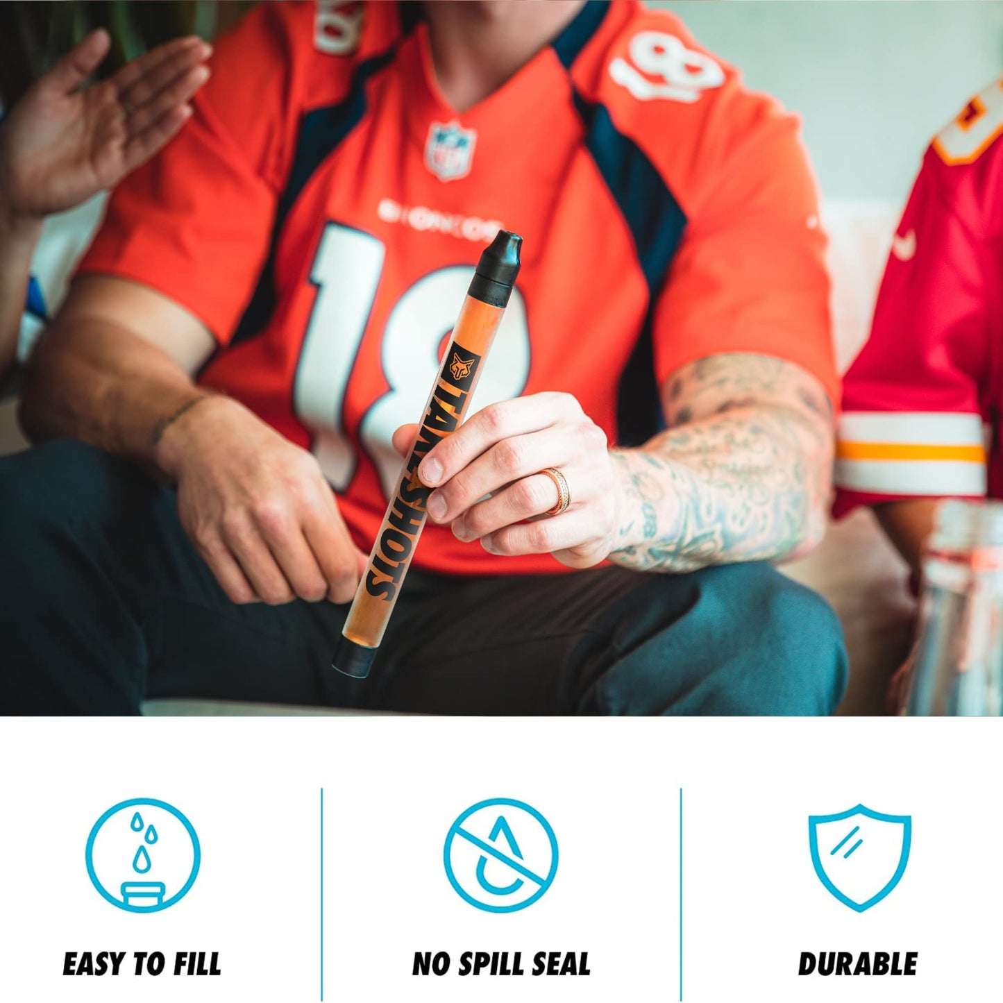 TakeShots Take V2 - Shot Holder & Straw for Drinks & Chasers - Experience Shots On the Go - Fits All Standard Bottles, Glasses, & the Chase - 1oz (Blackout)