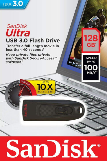 SanDisk 128GB Flash Ultra 3.0 USB Flash Drive 20 Pack High Performance Thumb Drive (SDCZ48-128G-U46) Bundle with 20 Everything But Stromboli Lanyards