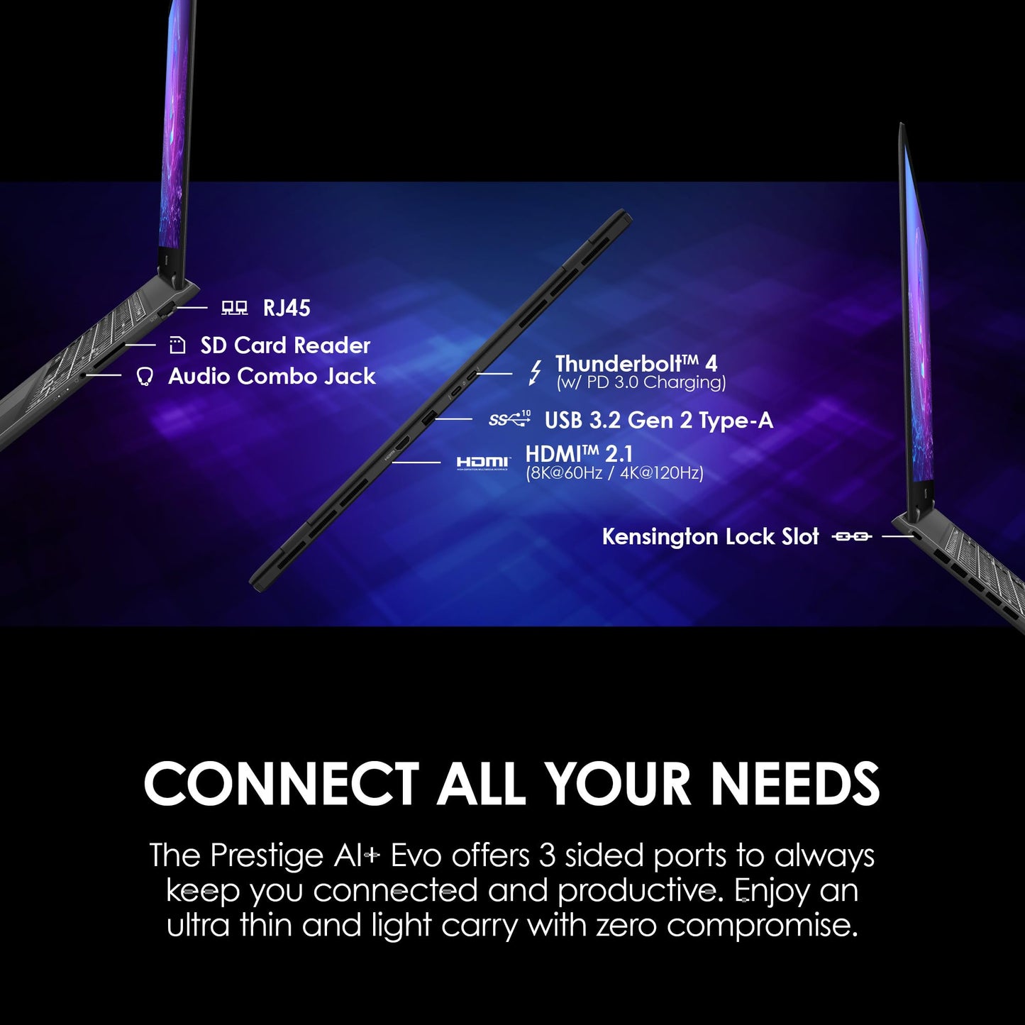 MSI Prestige 16 AI+ Evo 16" UHD+ OLED Laptop: Intel Ultra 7-258V, Intel Arc Graphics, 32GB DDR5, 2TB NVMe SSD, HDMI, Wi-Fi 7, Win 11 Pro: Stellar Gray B2VMG-058US