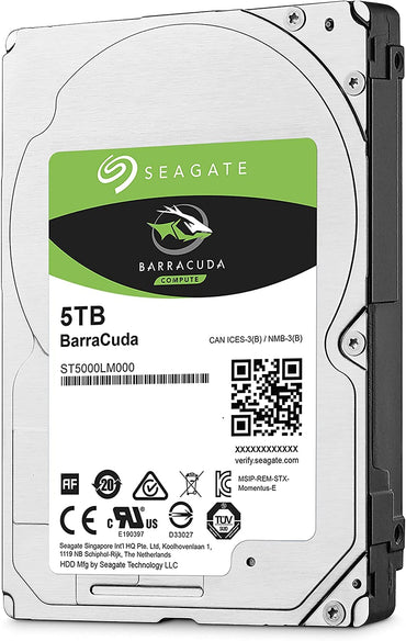 Seagate BarraCuda Internal Hard Drive 5TB SATA 6Gb/s 128MB Cache 2.5-Inch 15mm (ST5000LM000) (Renewed)