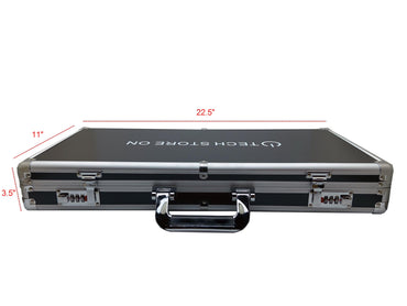 TECH STORE ON Aluminum USB Drive Organizer Case (130 Slots with Handle) - Shockproof & Antistatic Large Storage Box with Combination Lock | Professional Metal Carry Case for IT & Media Professionals