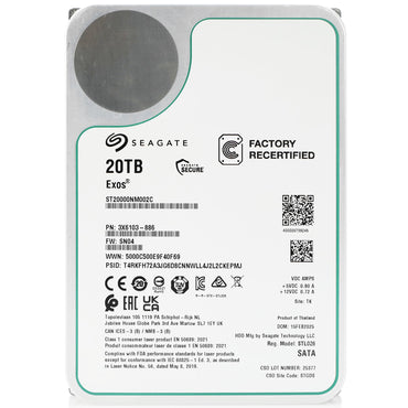 Seagate Exos 20TB 7.2K RPM SATA 6Gb/s 3.5in Enterprise HDD ST20000NM002C (Renewed)