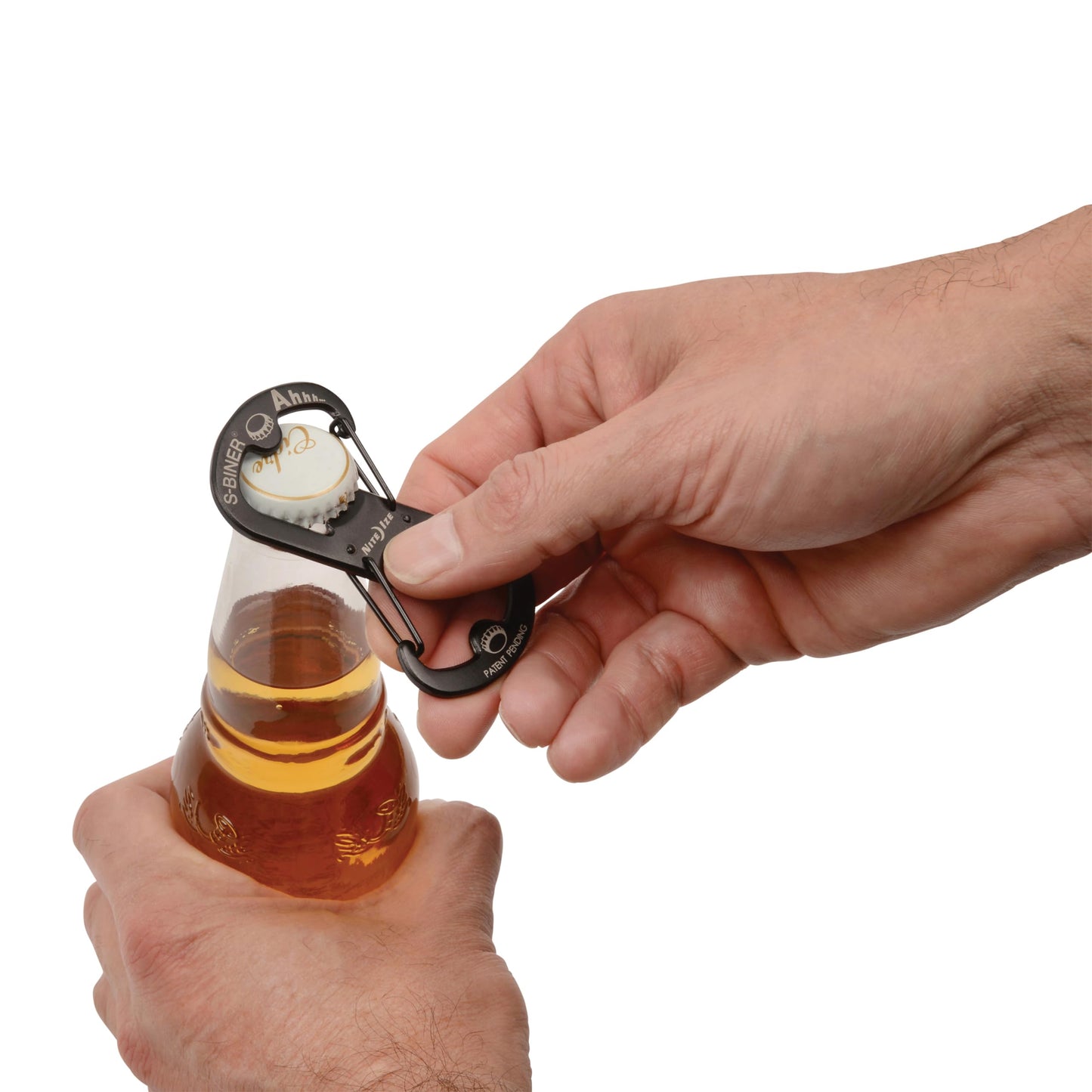 Nite Ize Ahhh... Stainless Bottle Opener - Keychain with S-Biner Functionality - Heavy-Duty Dual Bottle Opener Carabiner - Keychain Accessories - Black, 4 Count (4 Pack)