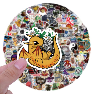sxdaizjsym 200 Stück Dungeons & Dragons Aufkleber für Laptop, Wasserflasche, Auto, Gepäck, Computer, Skateboard, Snowboard, Geschenk für Kinder, Mädchen, Teenager, Jungen, Frauen und Männer