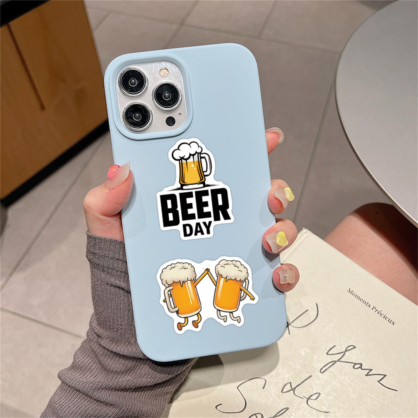 PAOPOORUI Funny Beer Stickers, 55PCS Vinyl Waterproof Cute Cup Stickers for Water Bottles, Beer Glass, Laptop, Phone Case