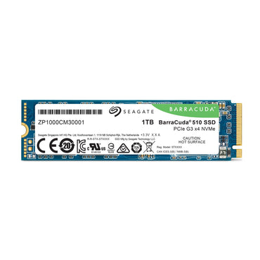 Seagate Barracuda 510 1TB SSD Internal Solid State Drive - PCIe Nvme 3D TLC NAND for Gaming PC Gaming Laptop Desktop (ZP1000CM30001)