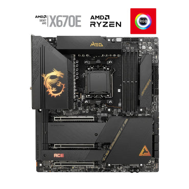 MSI MEG X670E ACE Gaming Motherboard (AMD Ryzen 9000/8000/7000 Series Processors, AM5, DDR5, PCIe 5.0, SATA 6Gb/s, M.2, USB 3.2 Gen 2, Wi-Fi 6E, Bluetooth 5.3, HDMI/DP, EATX)