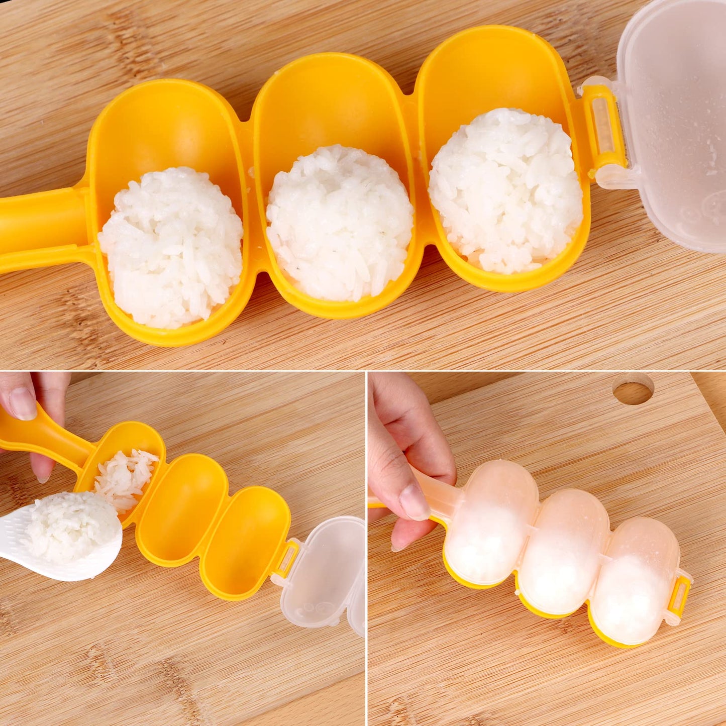 Rice Ball Shaker,Rice Ball Molds, DIY Ball Shaped Kitchen Tools Shakers Food Decor for Kids DIY Lunch Maker Mould with a Mini Rice scoop