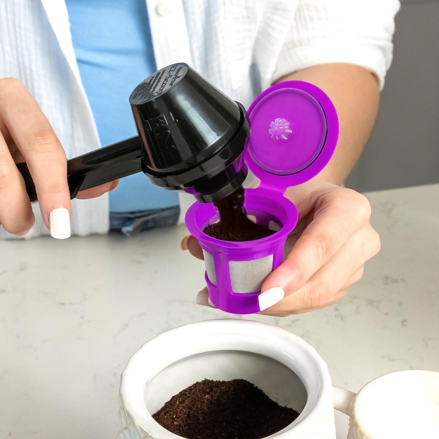 Perfect Pod 1-Stream Cafe Save Wiederverwendbare K-Cup-Kaffeefilter – Nachfüllbare Kaffeekapseln mit integriertem Sieb für Keurig & Select Einzelportions-Kaffeemaschinen, 4er-Packung