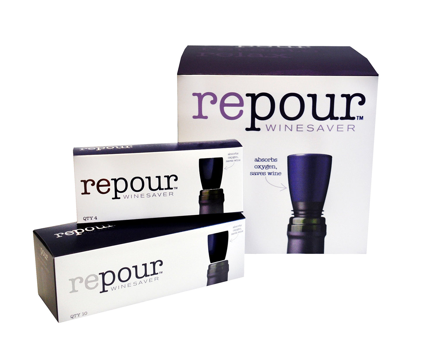 Repour Wine Saver and Stopper - Removes Oxygen, Preserving and Keeping Wine As Fresh As The Day The Bottle Was Opened (10-Pack)