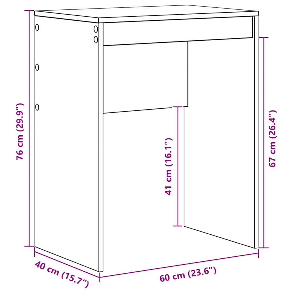 Schreibtisch Altholz 60 x 40 x 76 cm