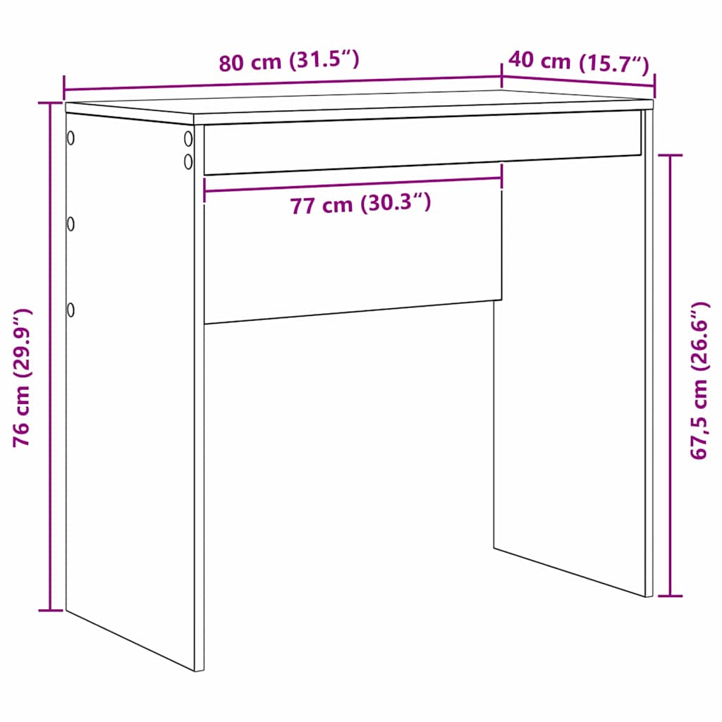 Schreibtisch Sonoma-Eiche 80 x 40 x 76 cm
