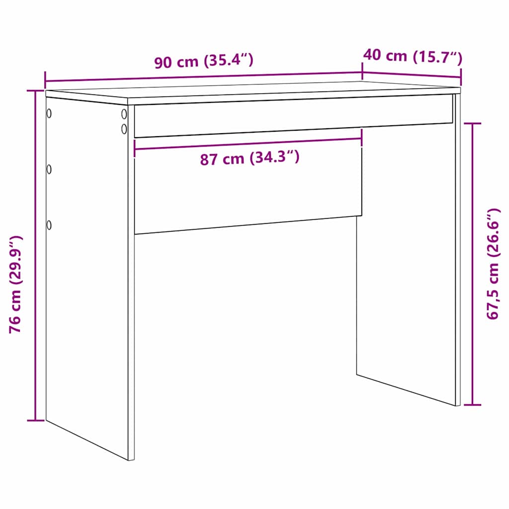 Schreibtisch Sonoma-Eiche 90 x 40 x 76 cm