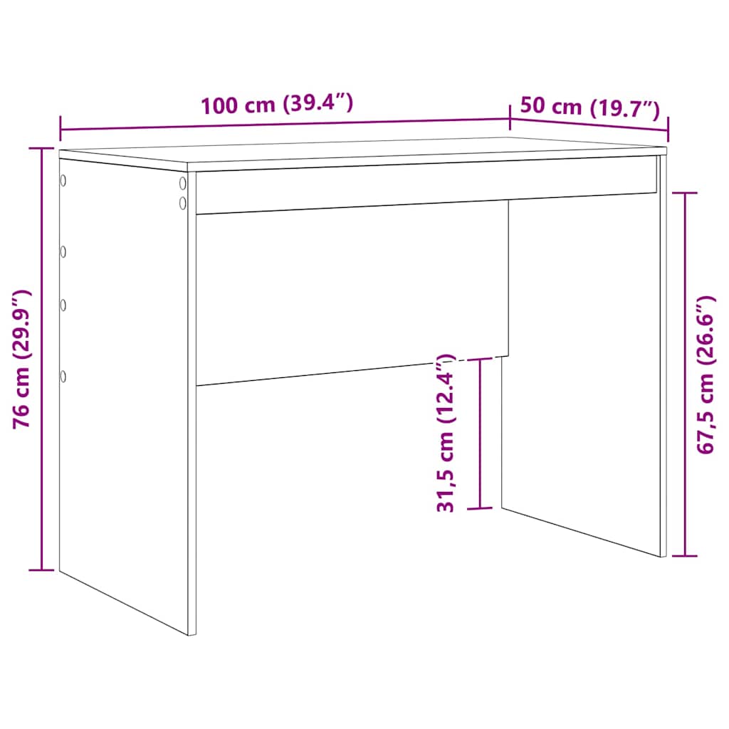 Schreibtisch Sonoma-Eiche 100 x 50 x 76 cm