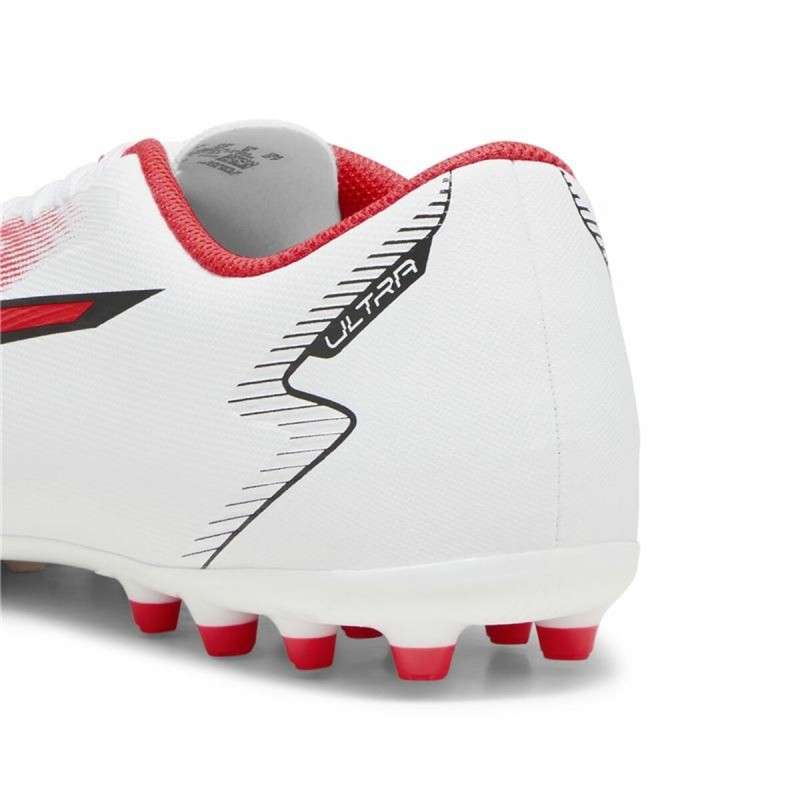 Chaussures de Football pour Adultes Puma Ultra Play MG Blanc Rouge