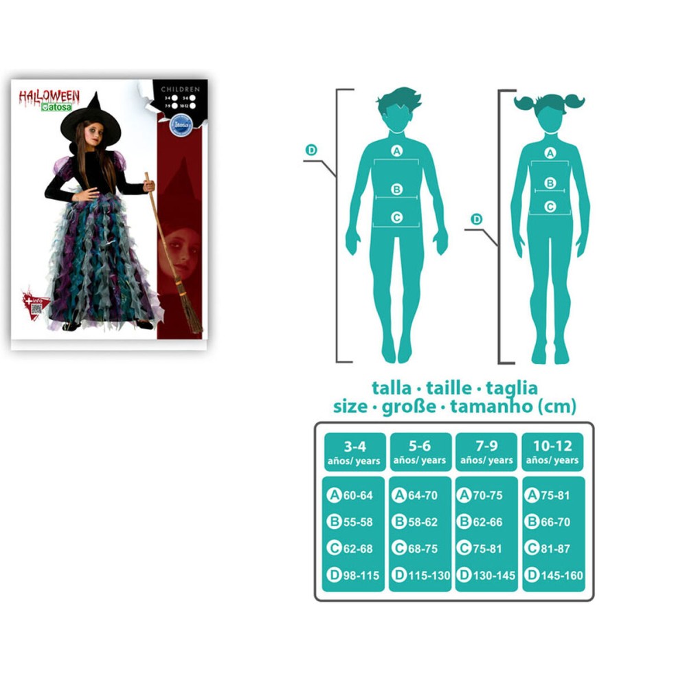 Déguisement pour Enfants Sorcière 3-4 Ans