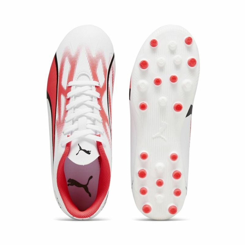 Chaussures de foot pour Enfants Puma Ultra Play MG Blanc Rouge