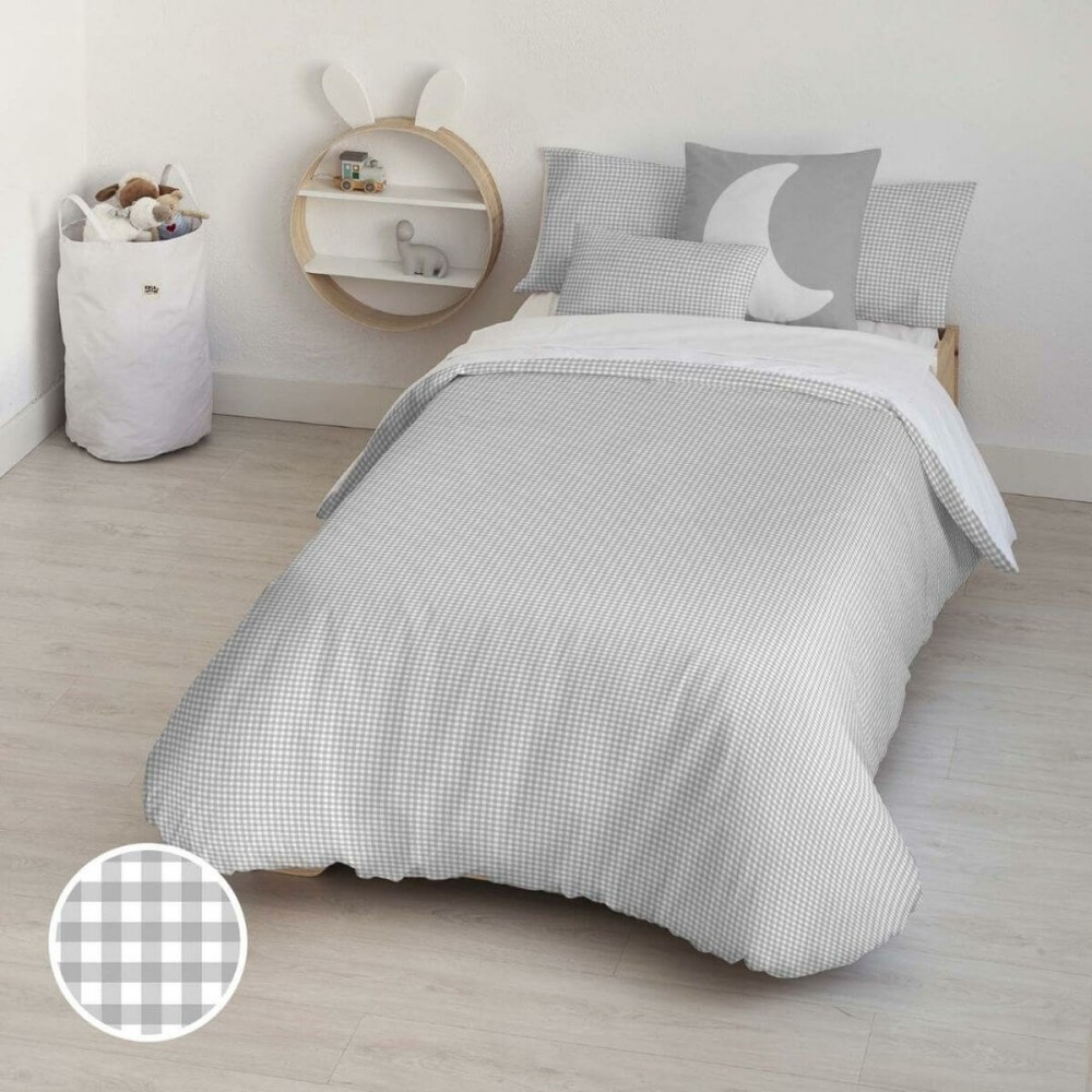 Housse de Couette Kids&Cotton Vichy Gris 180 x 220 cm