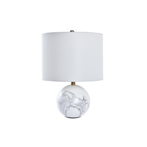 Lampe de bureau DKD Home Decor Blanc Doré Métal 50 W 220 V 36 x 36 x 52 cm