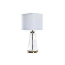 Tischlampe DKD Home Decor 36 x 36 x 64 cm Kristall Gold Metall Durchsichtig Weiß 220 V 50 W