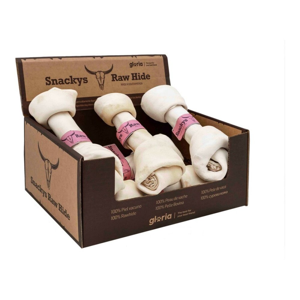 Snack pour chiens Gloria Snackys Rawhide 20-23 cm Nœud 6 Unités