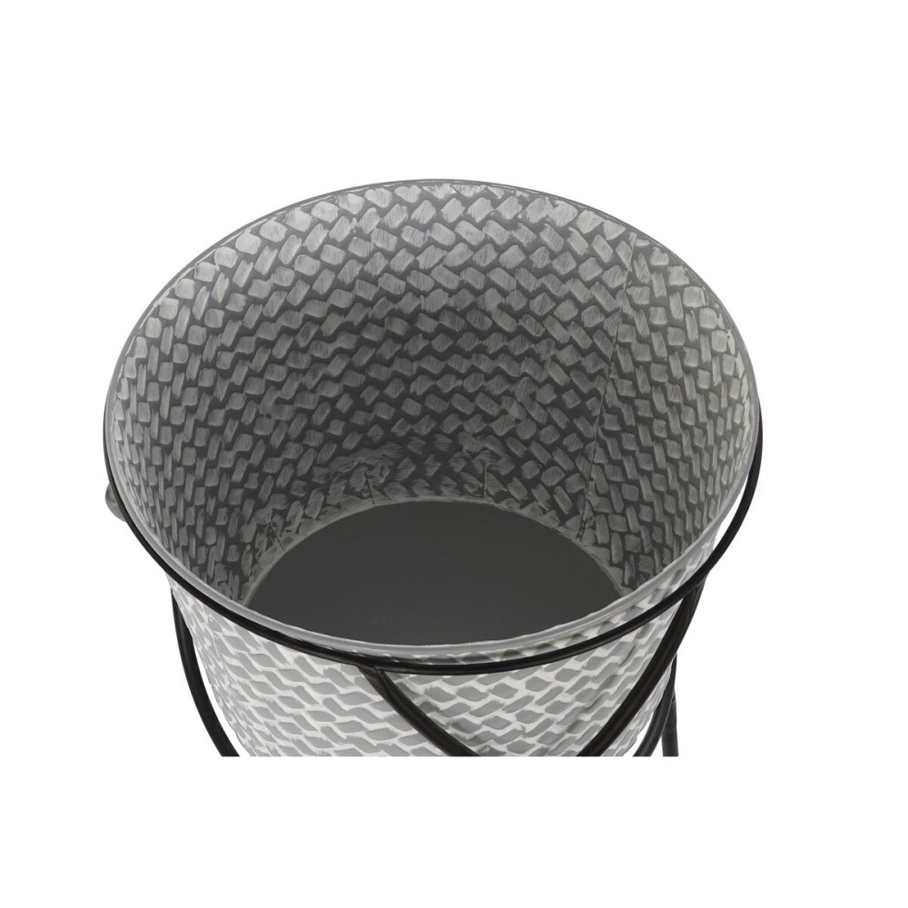 Blumentopfset DKD Home Decor Schwarz Grau Metall Eisen karriert 30 x 40 cm 37 x 37 x 82 cm (2 Stück)