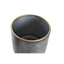 Set de pots DKD Home Decor Noir Gris Métallisé Métal Loft 25 x 25 x 46 cm