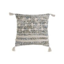 Coussin DKD Home Decor Beige Bleu Carrelage 45 x 5 x 45 cm Boho